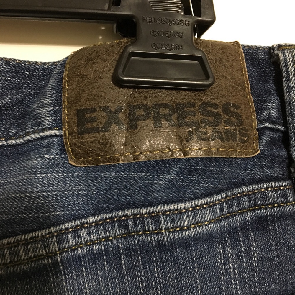 Like New Express Rocco 32x32 Blue Slim Fit Skinny Leg Jeans - Picture 5 of 7